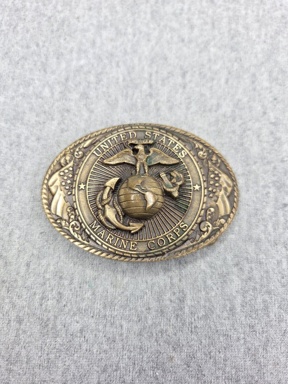 USMC Marine Corps Solid Brass Belt Buckle Bostock Collectors Issue Rare 292